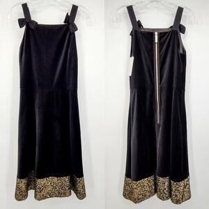 Ted Baker Louweez Bow Strap Velvet Skater Dress Size 4